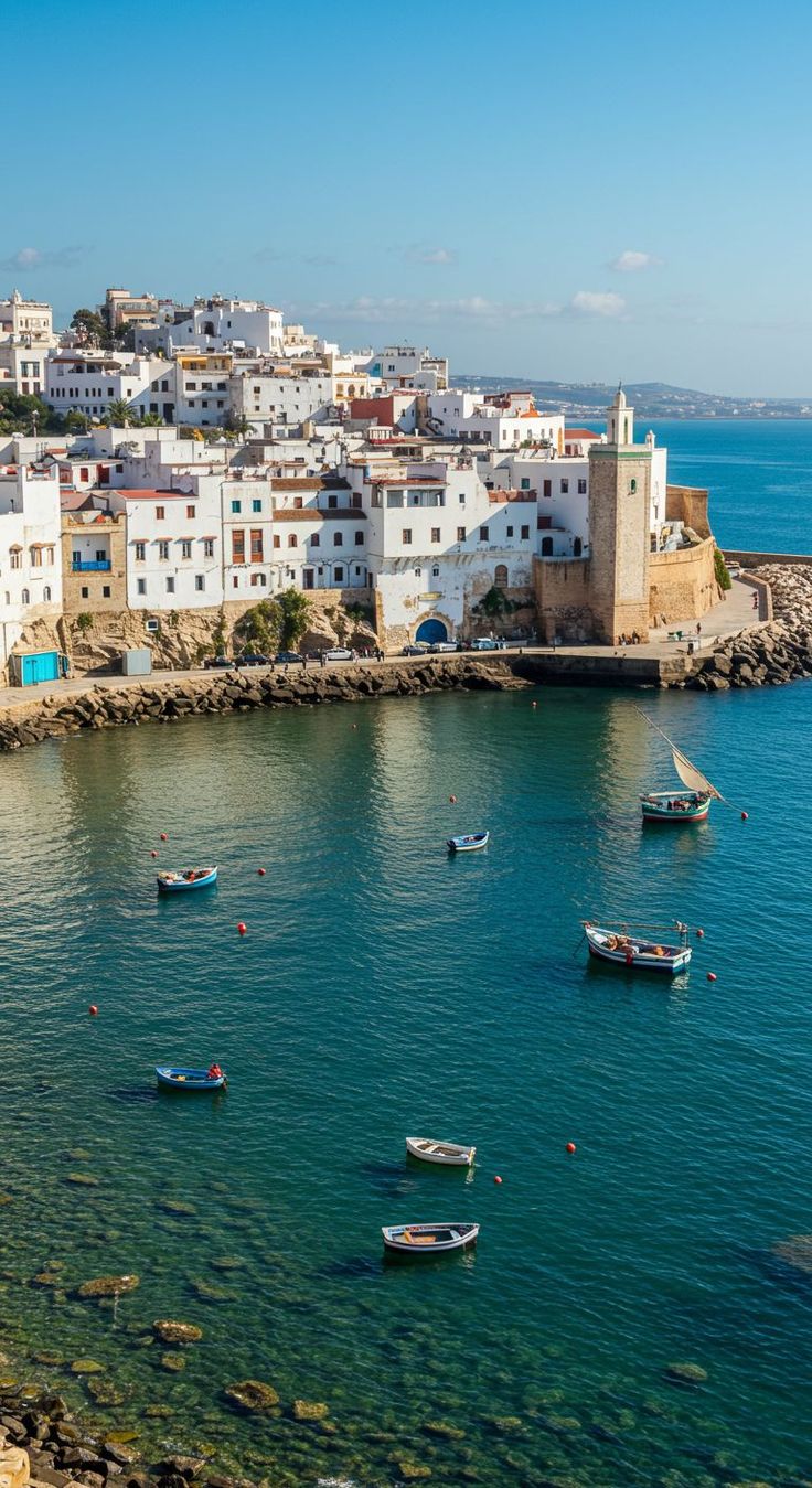 Port d'Assilah — maisons blanches et bateaux